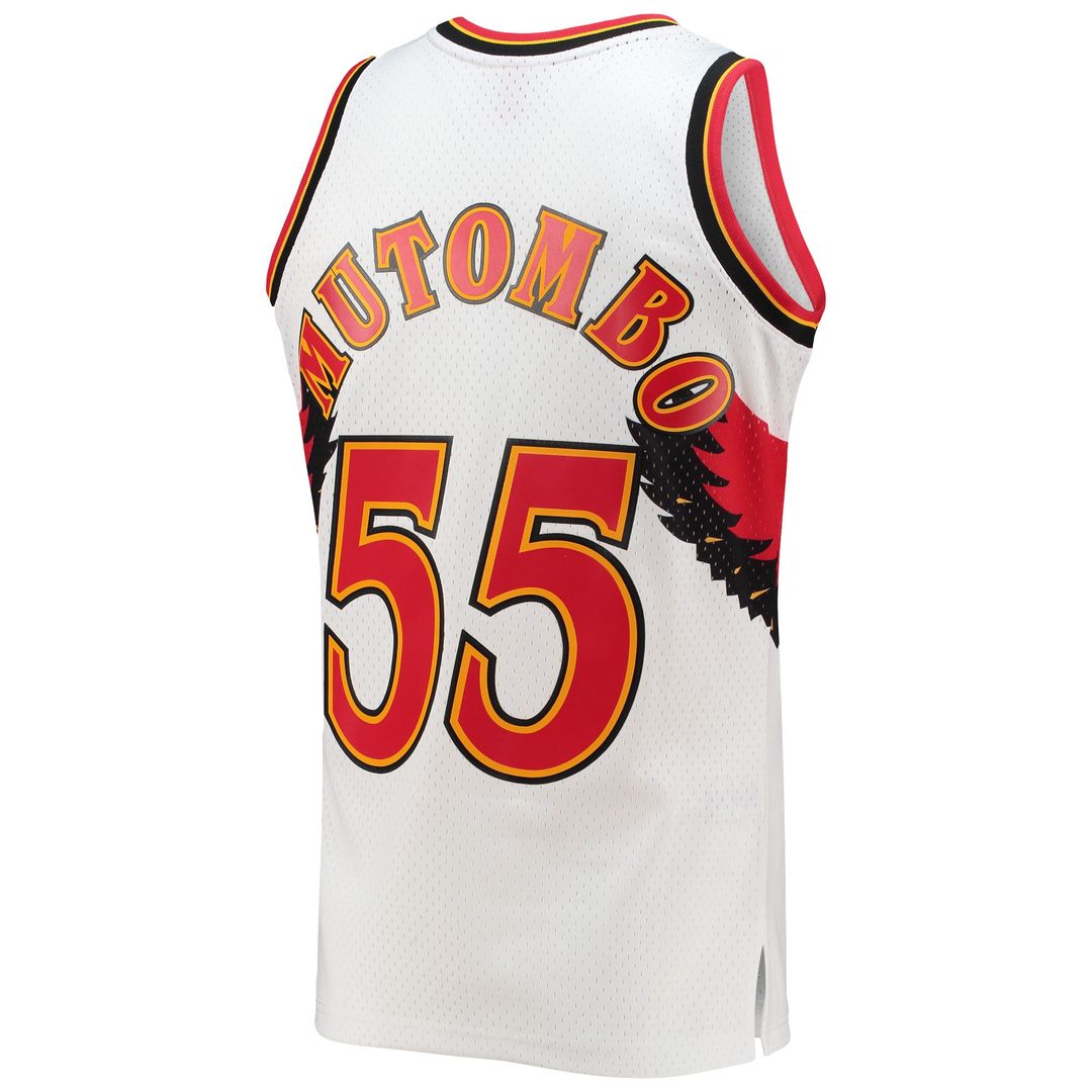 Atlanta Hawks Dikembe Mutombo Mitchell & Ness 1996/97 Hardwood Classics Swingman Jersey - White Team Jersey Sports Fan Apparel