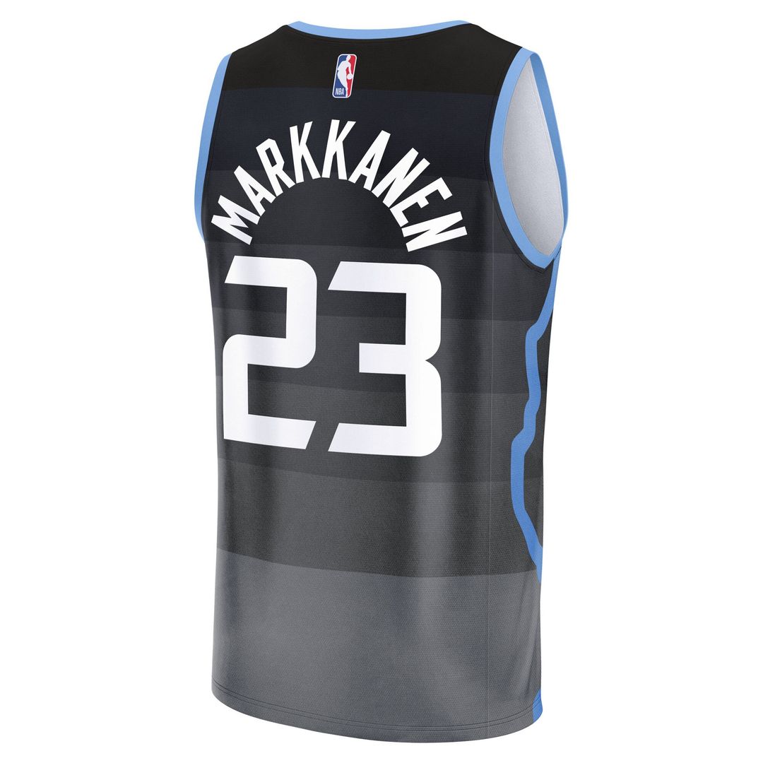 Utah Jazz Lauri Markkanen Fanatics Youth Fast Break Jersey - City Edition - Black Team Jersey Sports Fan Apparel