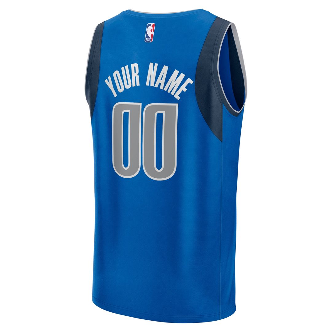 Dallas Mavericks Fanatics Youth Fast Break Custom Replica Jersey - Blue - Icon Edition Team Jersey Sports Fan Apparel