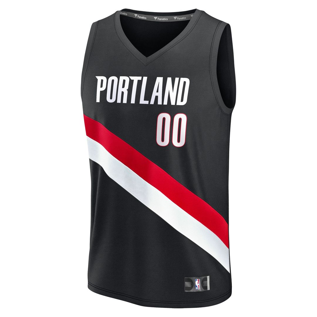 Portland Trail Blazers Fanatics Fast Break Replica Custom Jersey - Icon Edition - Black Team Jersey Sports Fan Apparel