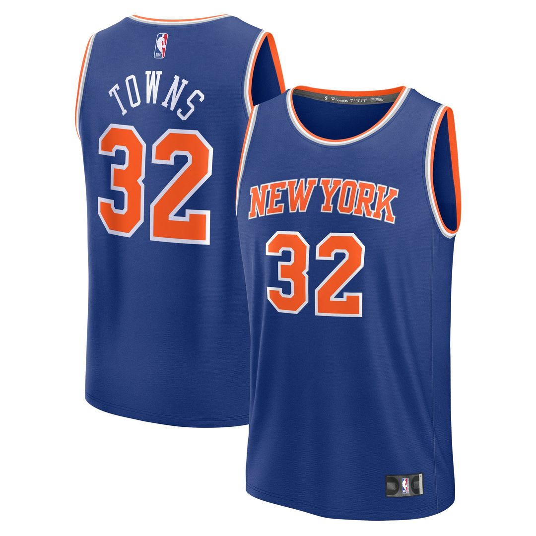New York Knicks Karl - Anthony Towns Fanatics Youth Fast Break Replica Player Jersey - Blue - Icon Edition Team Jersey Sports Fan Apparel