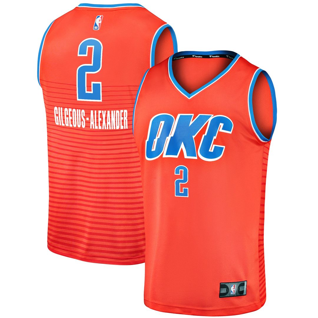 Oklahoma City Thunder Shai Gilgeous - Alexander Fanatics Fast Break Player Jersey - Statement Edition - Orange Team Jersey Sports Fan Apparel