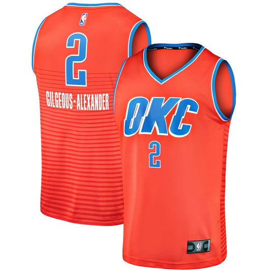 Oklahoma City Thunder Shai Gilgeous - Alexander Fanatics Fast Break Player Jersey - Statement Edition - Orange Team Jersey Sports Fan Apparel