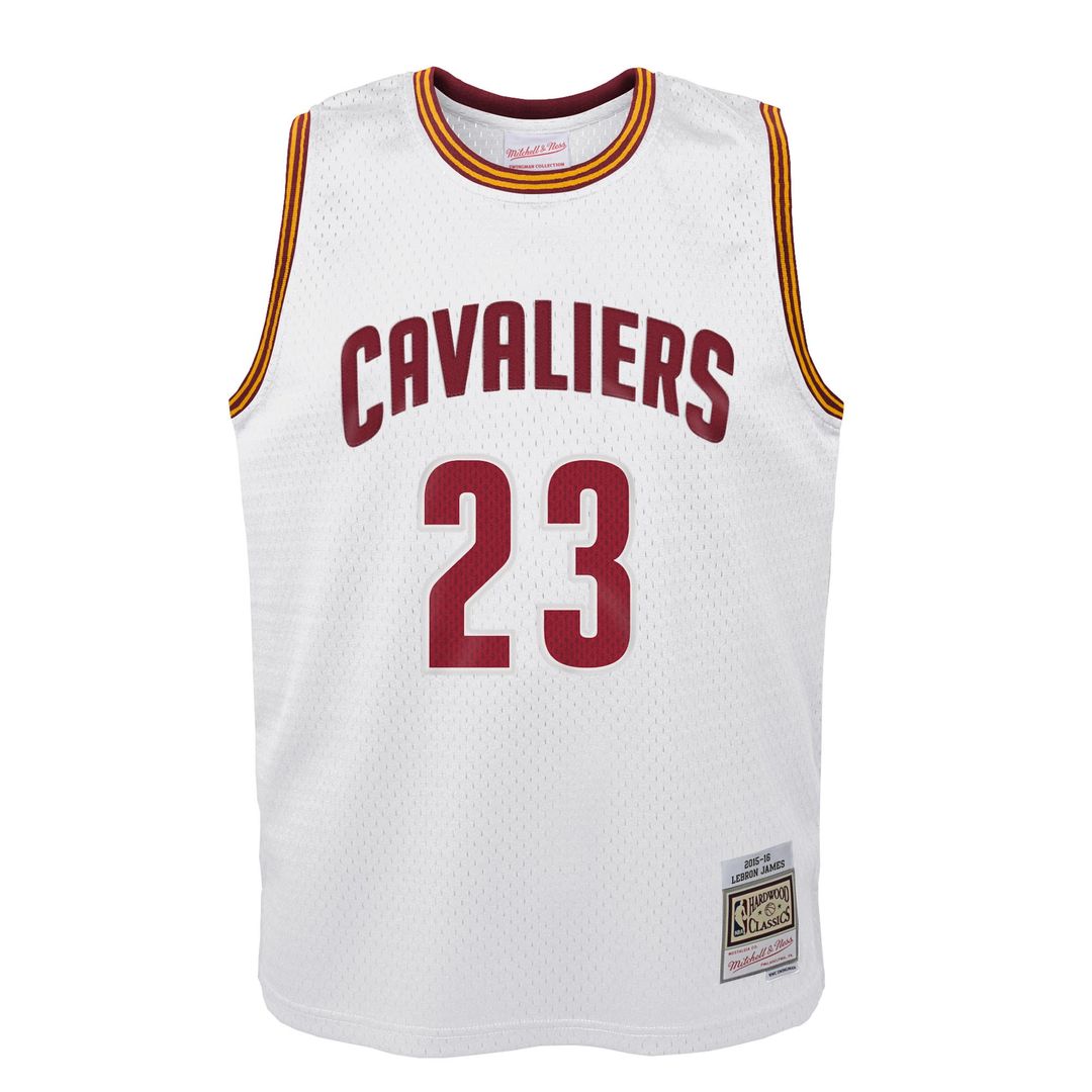 Cleveland Cavaliers LeBron James Mitchell & Ness Youth 2015 - 16 Hardwood Classics Swingman Throwback Home Jersey - White Team Jersey Sports Fan Appar