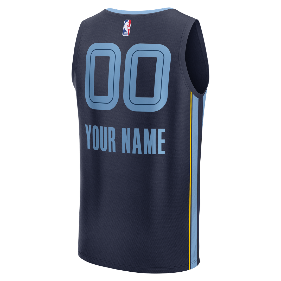 Memphis Grizzlies Fanatics Youth Fast Break Custom Jersey - Icon Edition - Navy Team Jersey Sports Fan Apparel