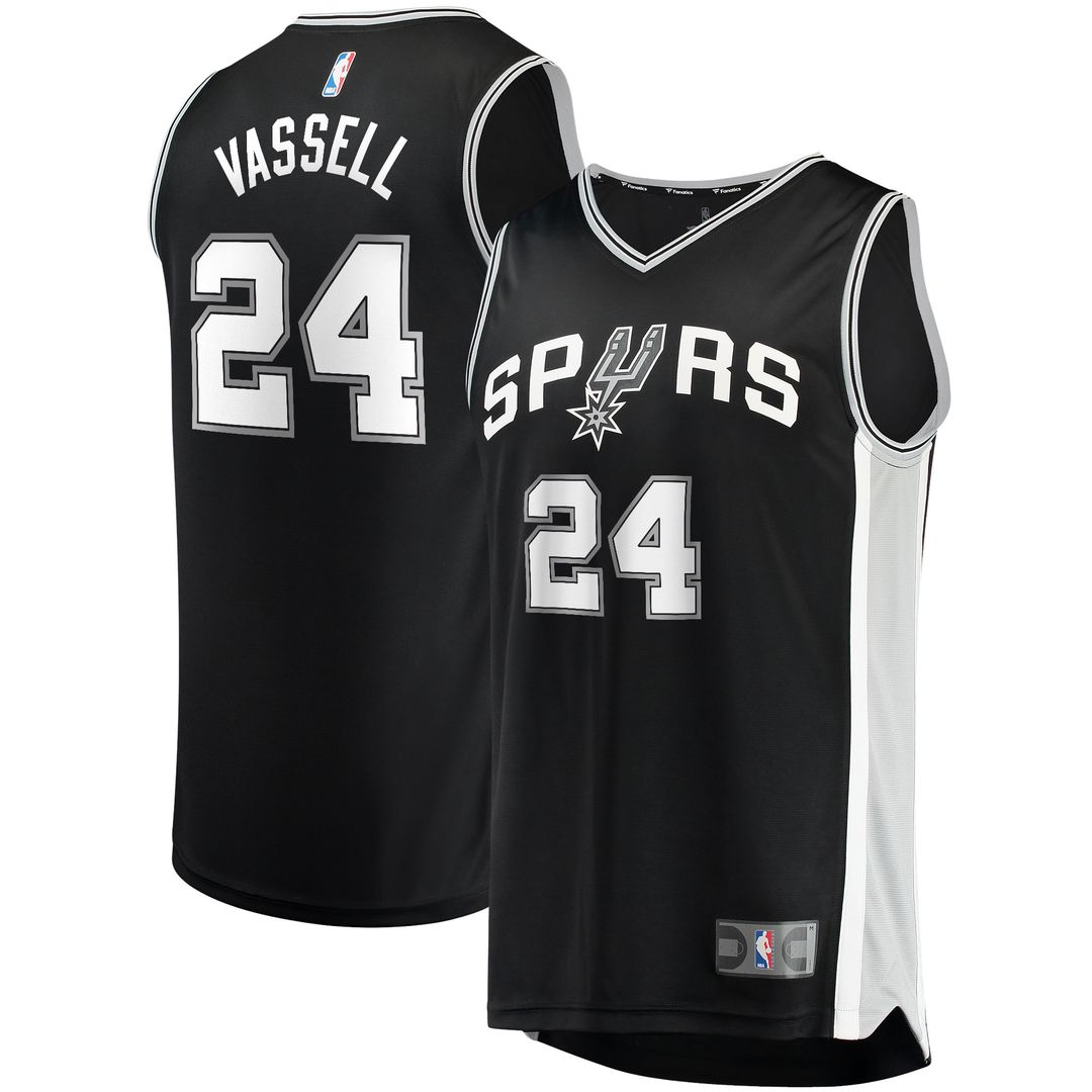 San Antonio Spurs Devin Vassell Fanatics Fast Break Replica Jersey - Icon Edition - Black Team Jersey Sports Fan Apparel
