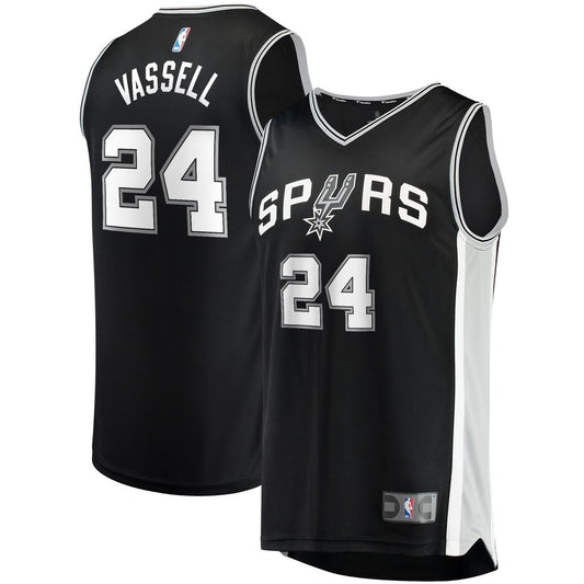San Antonio Spurs Devin Vassell Fanatics Fast Break Replica Jersey - Icon Edition - Black Team Jersey Sports Fan Apparel