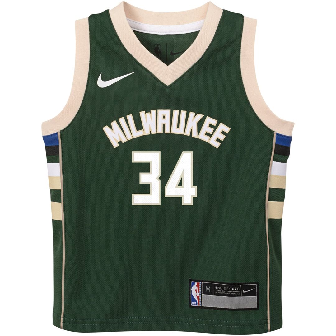 Milwaukee Bucks Giannis Antetokounmpo Nike Preschool Swingman Player Jersey - Icon Edition - Hunter Green Team Jersey Sports Fan Apparel