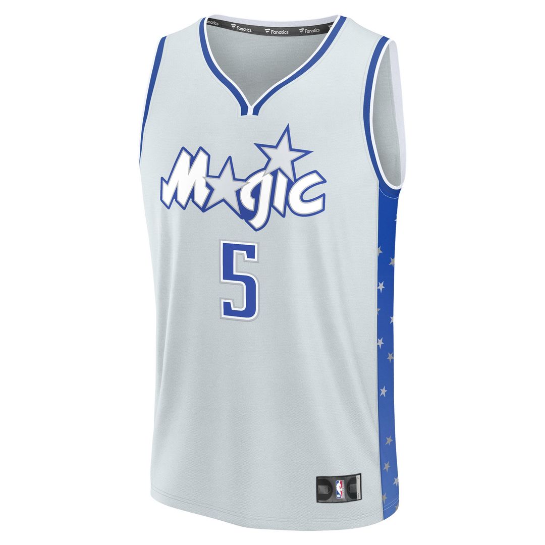 Orlando Magic Paolo Banchero Fanatics Youth 2025/26 City Edition Fast Break Jersey - Silver Team Jersey Sports Fan Apparel