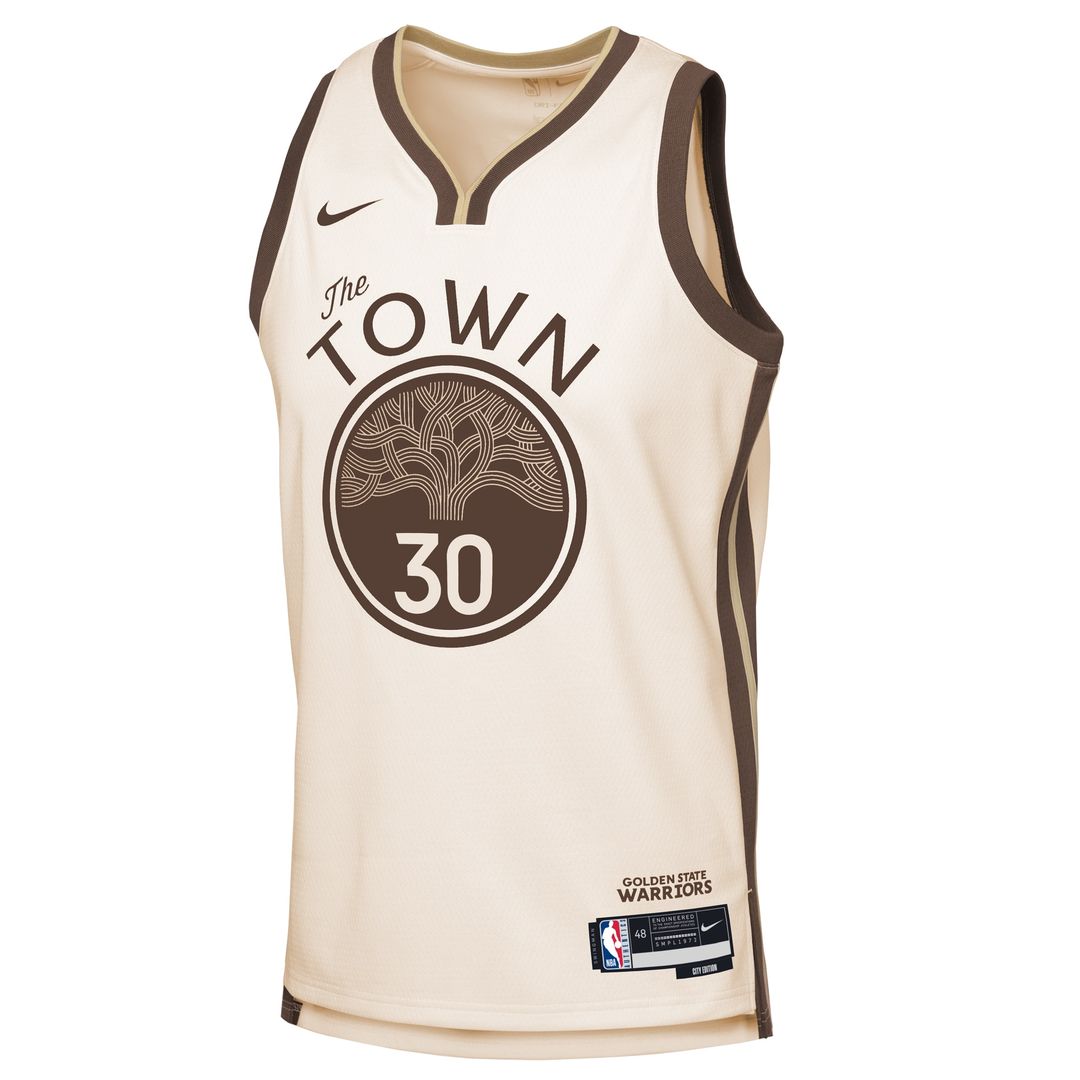 Golden State Warriors Stephen Curry Nike Youth 2025/26 City Edition Swingman Jersey - Tan Team Jersey Sports Fan Apparel