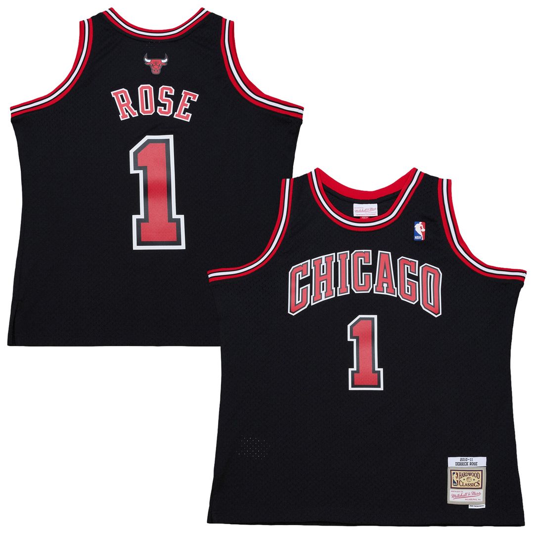 Chicago Bulls Derrick Rose Mitchell & Ness Big & Tall 2010/11 Swingman Jersey - Black Team Jersey Sports Fan Apparel