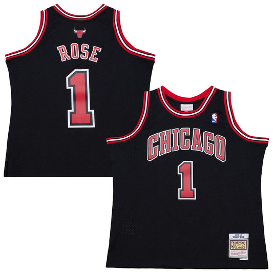 Chicago Bulls Derrick Rose Mitchell & Ness Big & Tall 2010/11 Swingman Jersey - Black Team Jersey Sports Fan Apparel