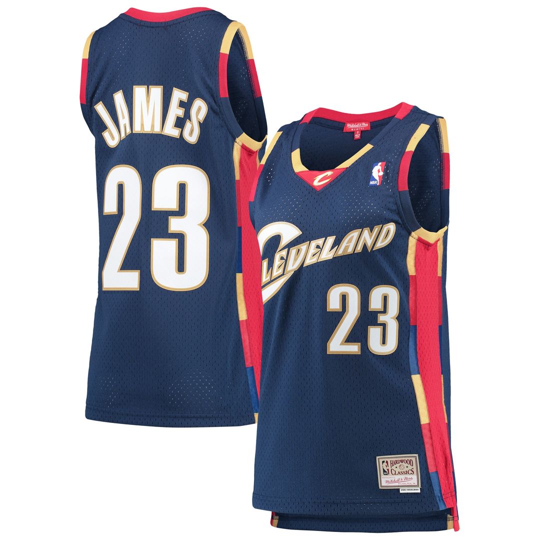 Cleveland Cavaliers LeBron James Mitchell & Ness Women's Hardwood Classics Swingman Jersey - Navy Team Jersey Sports Fan Apparel