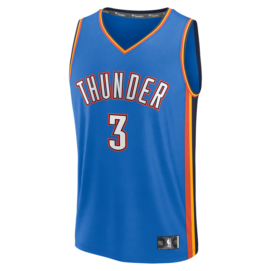 Oklahoma City Thunder Jared McCain Fanatics Fast Break Replica Jersey - Icon Edition - Blue Team Jersey Sports Fan Apparel