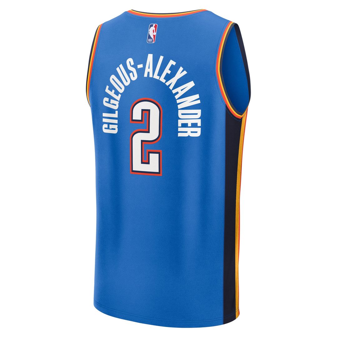 Oklahoma City Thunder Shai Gilgeous - Alexander Fanatics Youth 2025 NBA Finals Champions Fast Break Replica Player Jersey - Blue - Icon Edition Team J