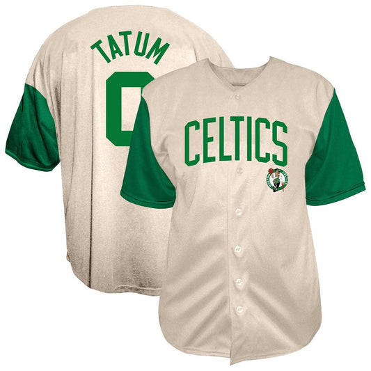 Boston Celtics Jayson Tatum Fanatics Baseball Jersey - Cream Team Jersey Sports Fan Apparel