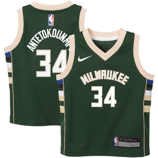 Milwaukee Bucks Giannis Antetokounmpo Nike Toddler Swingman Player Jersey - Icon Edition - Green Team Jersey Sports Fan Apparel