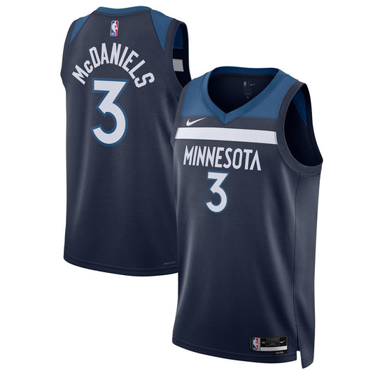 Minnesota Timberwolves Jaden McDaniels Nike Unisex Swingman Player Jersey - Icon Edition - Navy Team Jersey Sports Fan Apparel