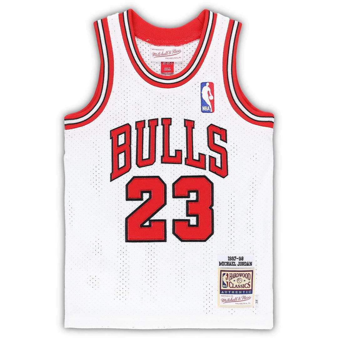 Chicago Bulls Michael Jordan Mitchell & Ness Toddler 1997/98 Hardwood Classics Authentic Jersey - White Team Jersey Sports Fan Apparel