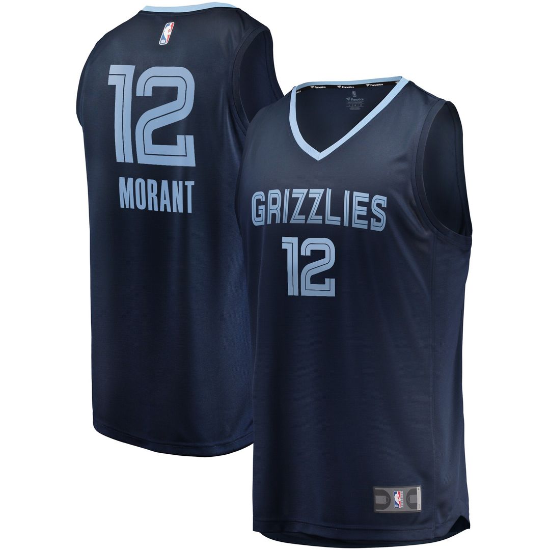 Memphis Grizzlies Ja Morant Fanatics Big & Tall Fast Break Player Jersey - Navy - Icon Edition Team Jersey Sports Fan Apparel