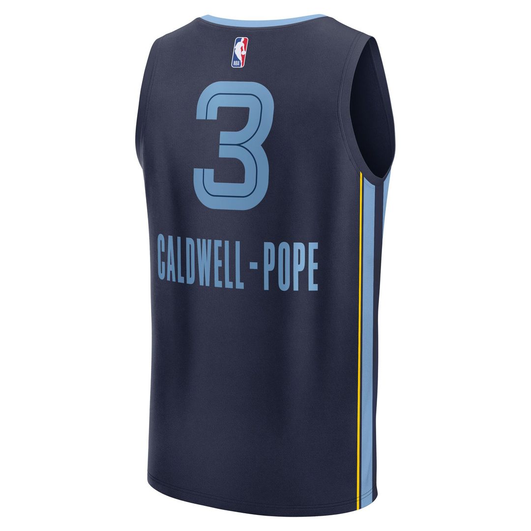 Memphis Grizzlies Kentavious Caldwell - Pope Fanatics Fast Break Replica Player Jersey - Icon Edition - Navy Team Jersey Sports Fan Apparel