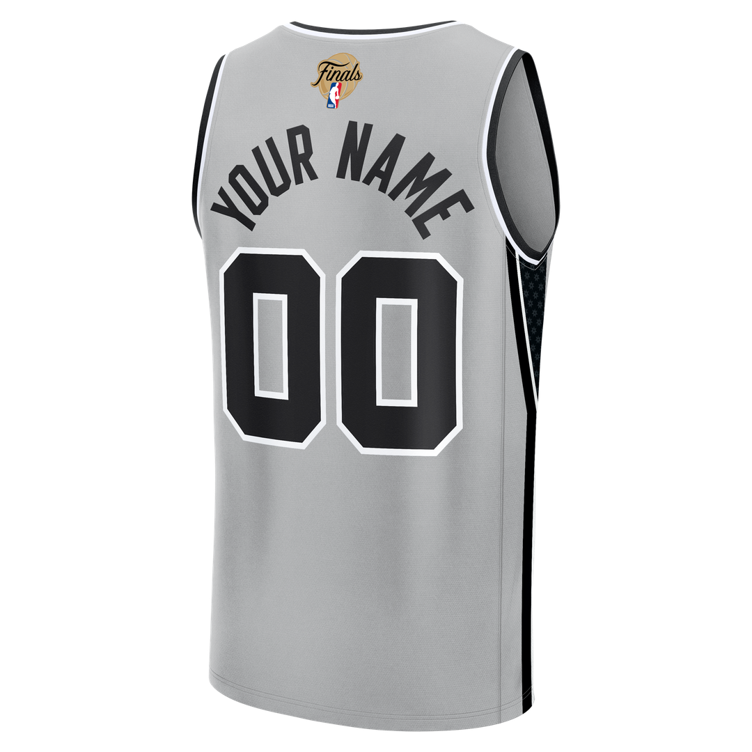 San Antonio Spurs Fanatics Youth 2026 NBA Finals Fast Break Custom Jersey - Statement Edition - Silver Team Jersey Sports Fan Apparel