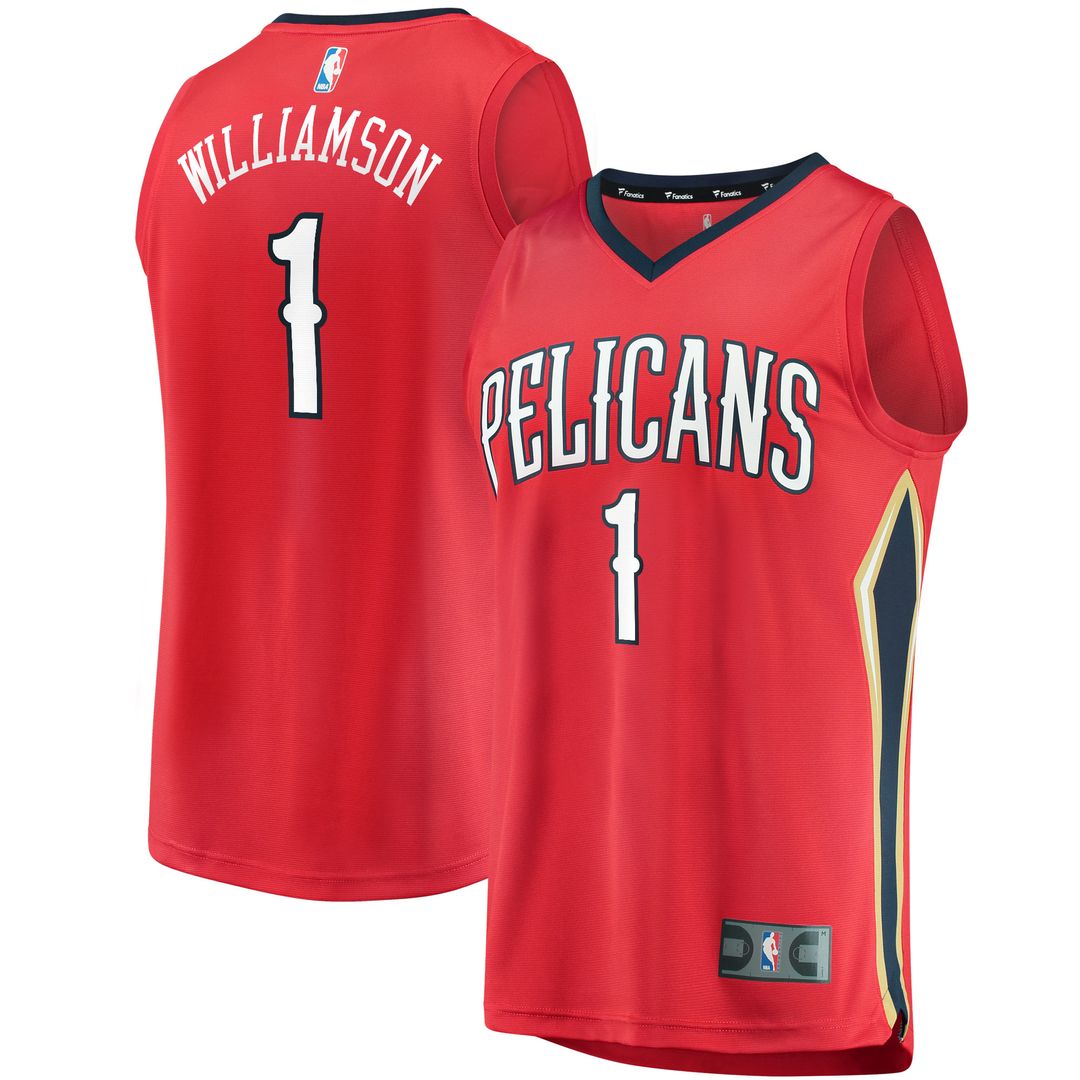 New Orleans Pelicans Zion Williamson Fanatics Replica Fast Break Jersey Red - Statement Edition Team Jersey Sports Fan Apparel