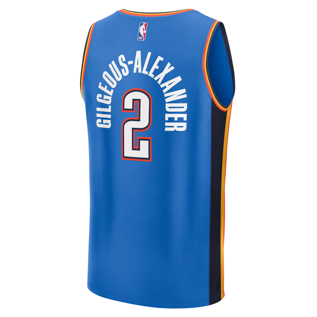 Oklahoma City Thunder Shai Gilgeous - Alexander Fanatics Fast Break Replica Player Jersey - Icon Edition - Blue Team Jersey Sports Fan Apparel