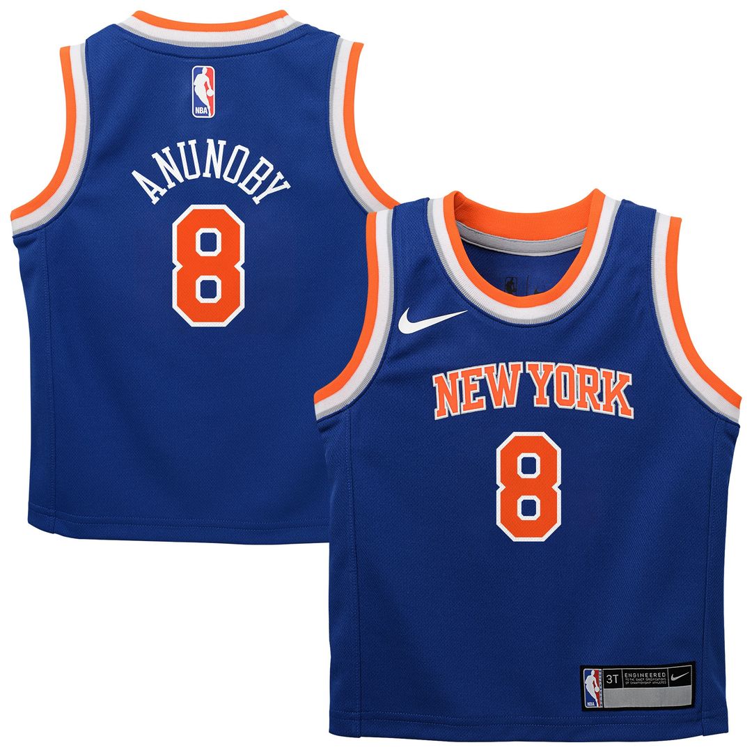 New York Knicks OG Anunoby Nike Preschool Swingman Swingman Jersey - Icon Edition - Blue Team Jersey Sports Fan Apparel
