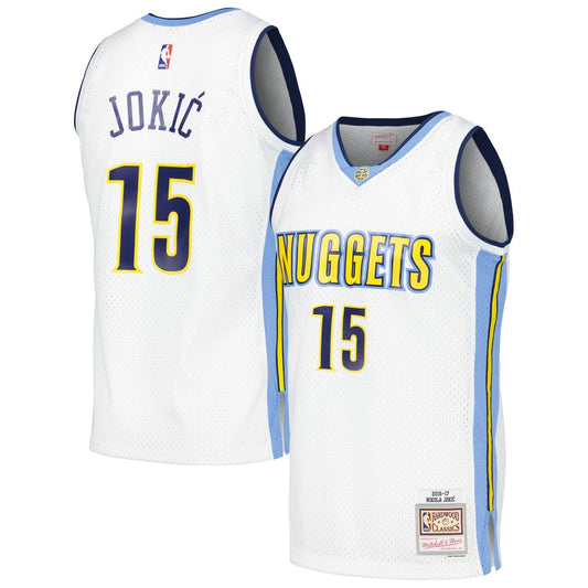 Denver Nuggets Nikola Jokic Mitchell & Ness 2016/17 Throwback Swingman Jersey - White Team Jersey Sports Fan Apparel