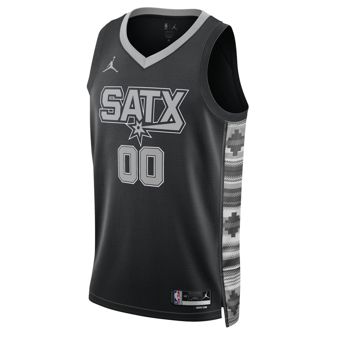San Antonio Spurs Jordan Brand Unisex 2022/23 Swingman Custom Jersey - Statement Edition - Black Team Jersey Sports Fan Apparel