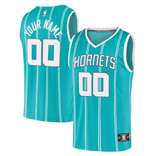 Charlotte Hornets Fanatics Fast Break Replica Custom Jersey - Icon Edition - Teal Team Jersey Sports Fan Apparel