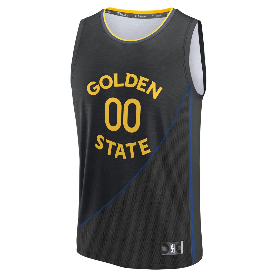 Golden State Warriors Fanatics Youth Fast Break Custom Replica Jersey - Black - Statement Edition Team Jersey Sports Fan Apparel