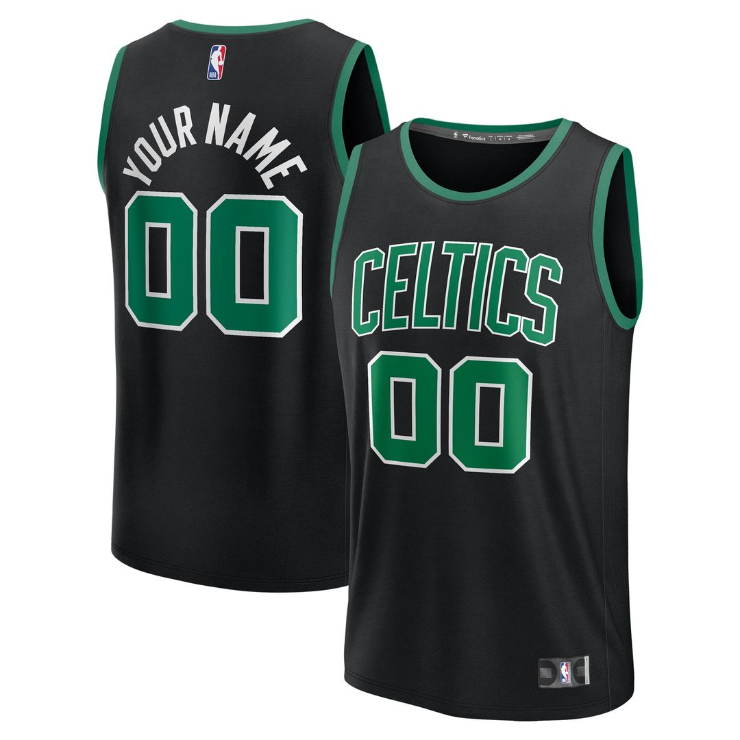 Boston Celtics Fanatics Fast Break Custom Jersey - Statement Edition - Black Team Jersey Sports Fan Apparel