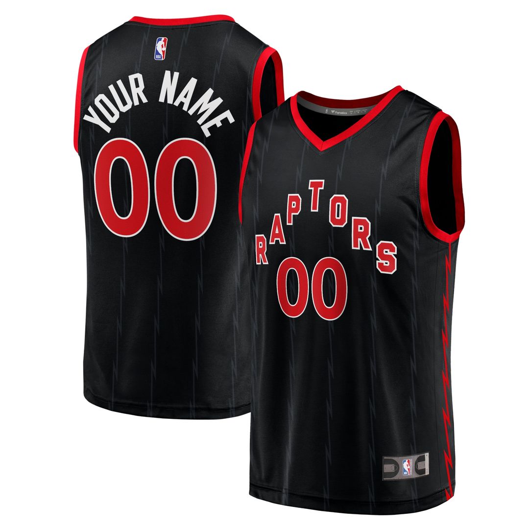 Toronto Raptors Fanatics Fast Break Replica Custom Jersey Black - Statement Edition Team Jersey Sports Fan Apparel