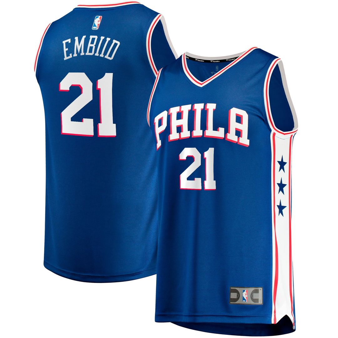 Philadelphia 76ers Joel Embiid Fanatics Big & Tall Fast Break Player Jersey - Royal - Icon Edition Team Jersey Sports Fan Apparel