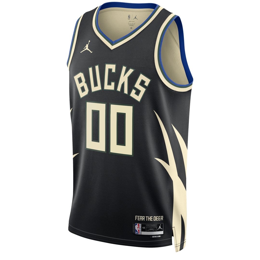 Milwaukee Bucks Jordan Brand Unisex 2022/23 Swingman Custom Jersey - Statement Edition - Black Team Jersey Sports Fan Apparel