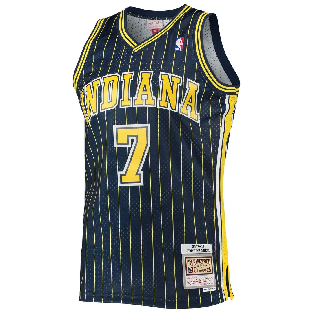 Indiana Pacers Jermaine O'Neal Mitchell & Ness 2003/04 Hardwood Classics Swingman Jersey - Navy Team Jersey Sports Fan Apparel
