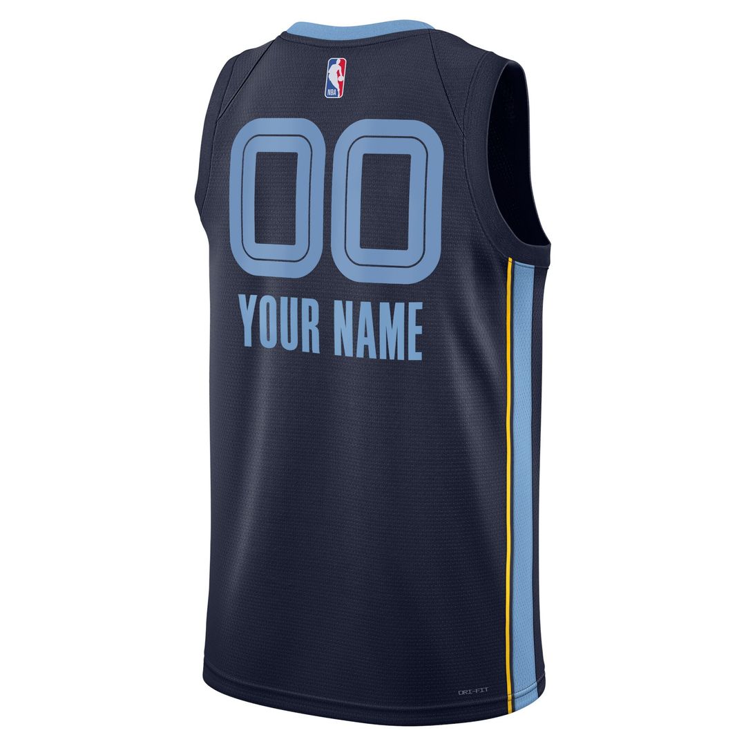 Memphis Grizzlies Nike Unisex Swingman Custom Jersey - Navy - Icon Edition Team Jersey Sports Fan Apparel