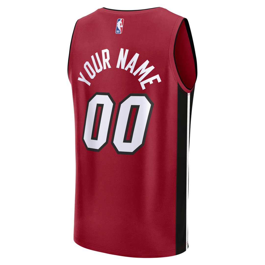Miami Heat Fanatics Fast Break Custom Jersey - Icon Edition - Red Team Jersey Sports Fan Apparel