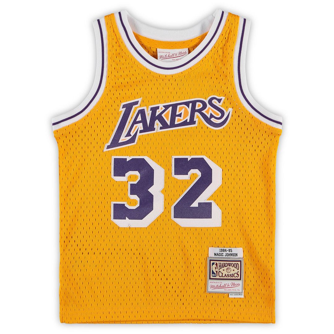 Los Angeles Lakers Magic Johnson Mitchell & Ness Preschool 1984 - 1985 Hardwood Classics Throwback Team Jersey - Gold Team Jersey Sports Fan Apparel