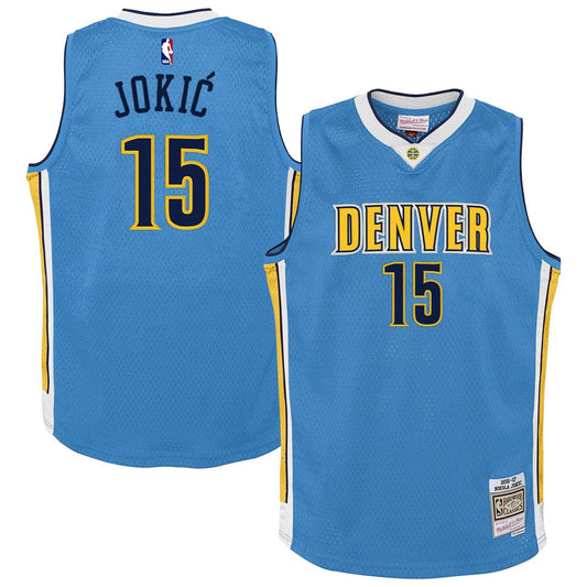 Denver Nuggets Nikola Jokic Mitchell & Ness Youth 2016/17 Hardwood Classics Swingman Jersey - Light Blue Team Jersey Sports Fan Apparel