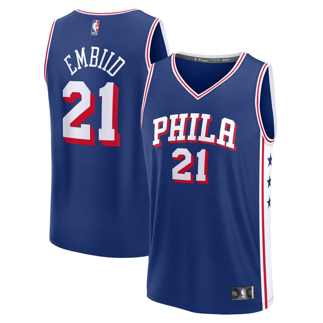 Philadelphia 76ers Joel Embiid Fanatics Youth Fast Break Replica Player Jersey - Icon Edition - Royal Team Jersey Sports Fan Apparel