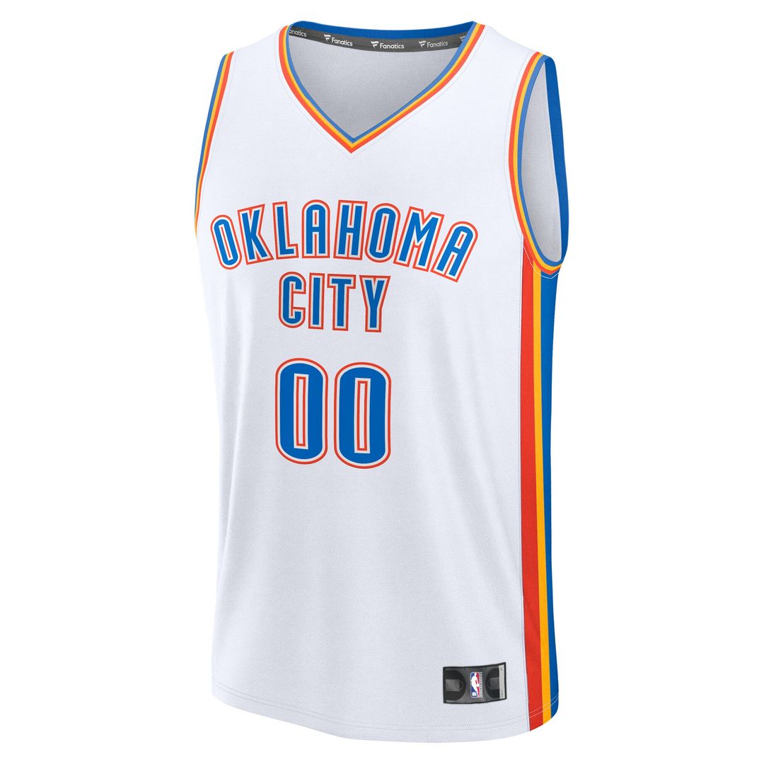 Oklahoma City Thunder Fanatics Fast Break Custom Jersey - Association Edition - White Team Jersey Sports Fan Apparel