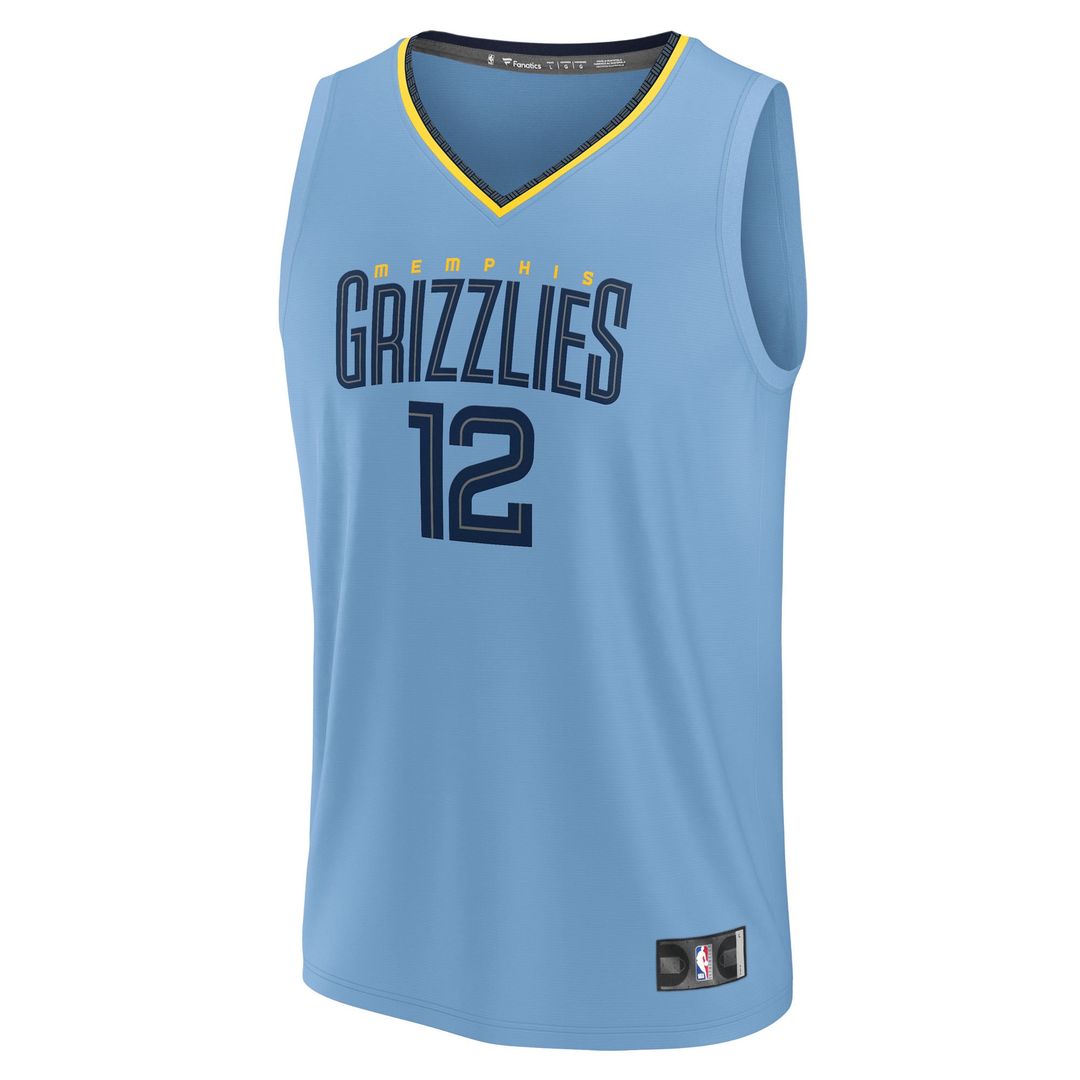 Memphis Grizzlies Ja Morant Fanatics Fast Break Replica Player Jersey - Statement Edition - Light Blue Team Jersey Sports Fan Apparel