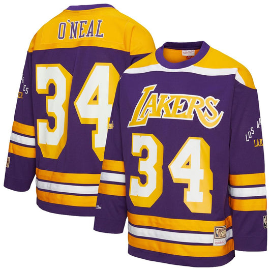 Los Angeles Lakers Shaquille O'Neal Mitchell & Ness Unisex Maxxed Out Fashion Hockey Jersey - Purple Team Jersey Sports Fan Apparel