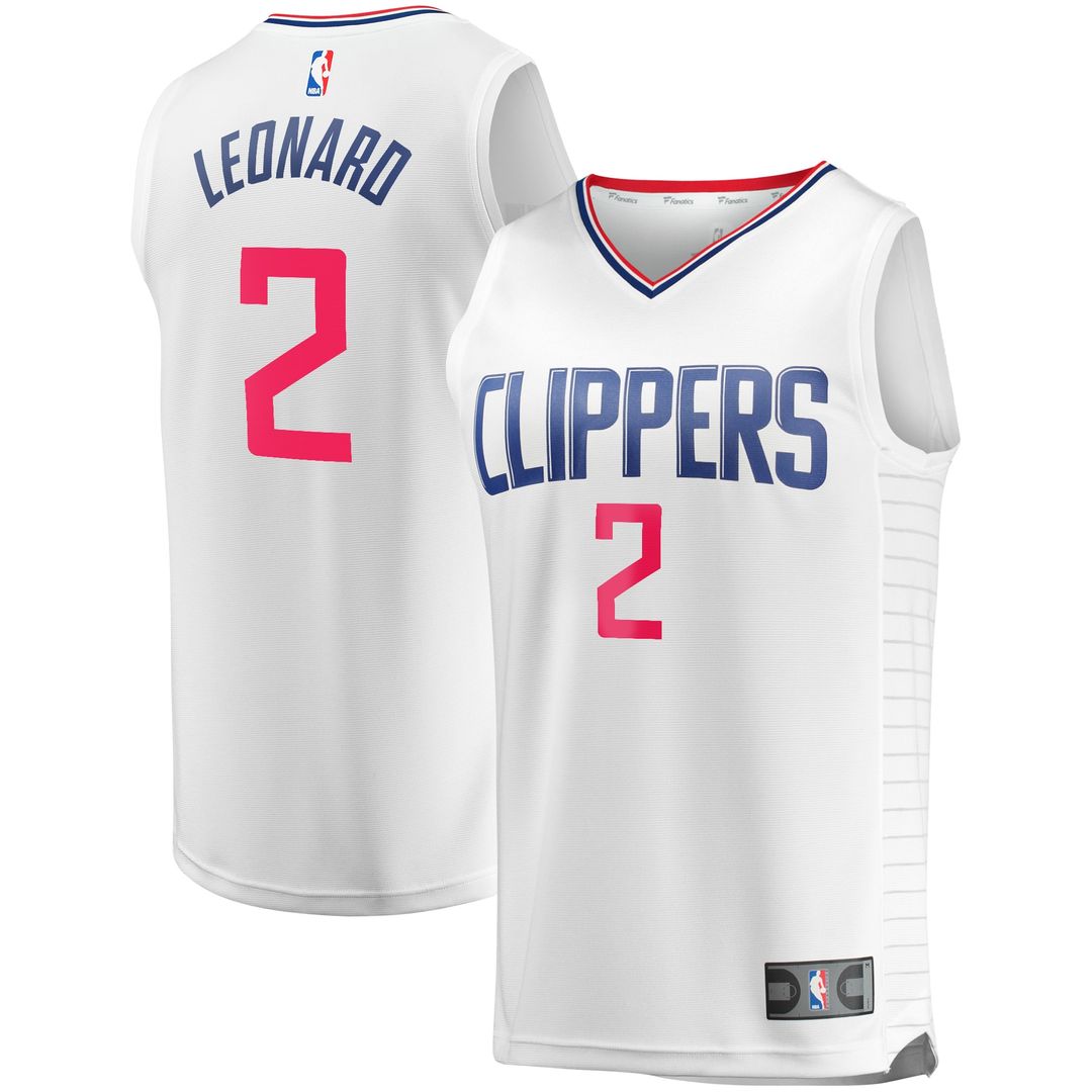 LA Clippers Kawhi Leonard Fanatics Fast Break Replica Player Jersey - White - Association Edition Team Jersey Sports Fan Apparel