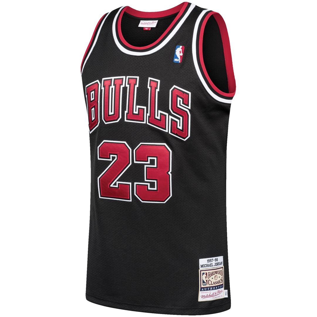 Chicago Bulls Michael Jordan Mitchell & Ness 1997/98 Hardwood Classics Authentic Jersey - Black Team Jersey Sports Fan Apparel