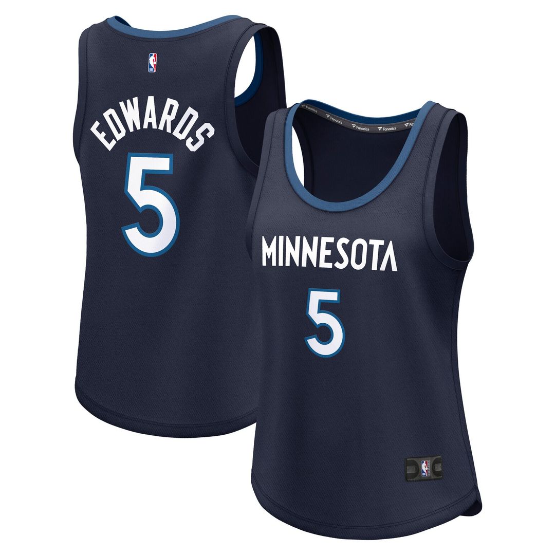 Minnesota Timberwolves Anthony Edwards Fanatics Women's Fast Break Player Jersey - Icon Edition - Navy Team Jersey Sports Fan Apparel