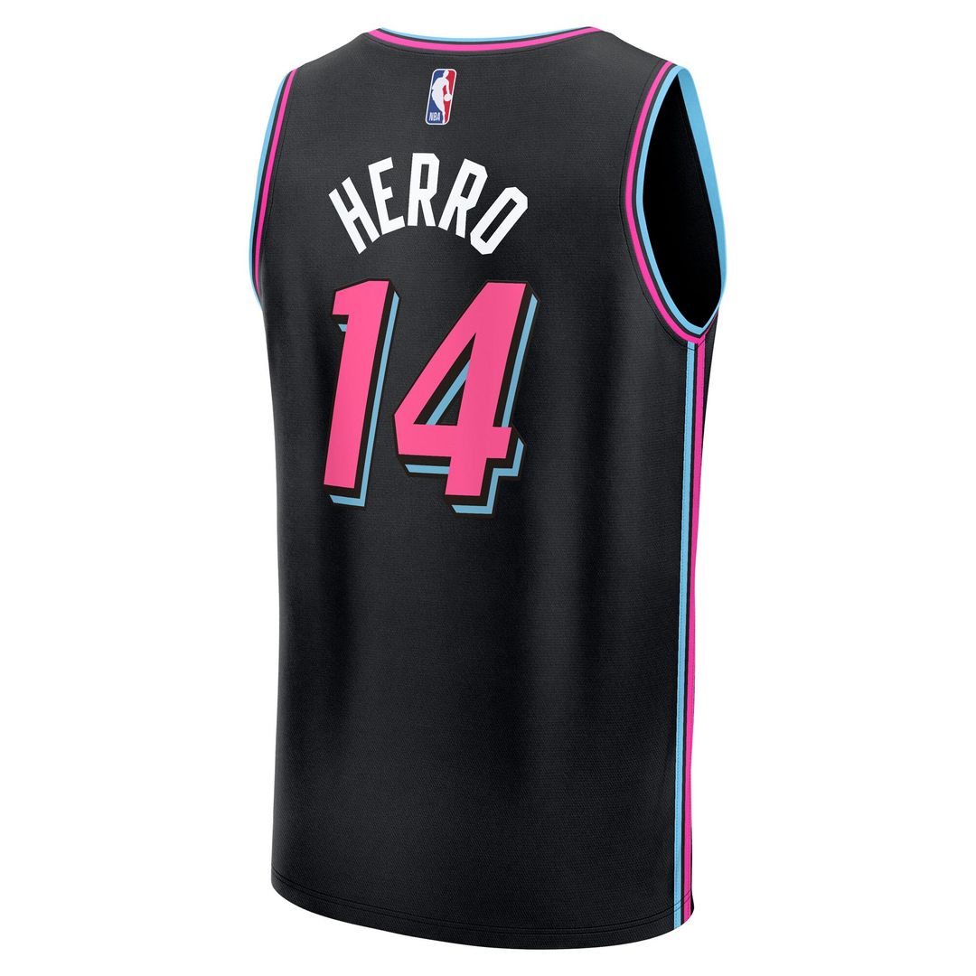 Miami Heat Tyler Herro Fanatics 2025/26 City Edition Fast Break Jersey - Black Team Jersey Sports Fan Apparel